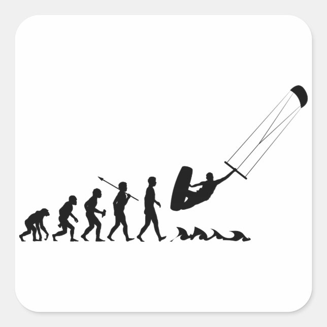 Kite Surfing Square Sticker (Front)
