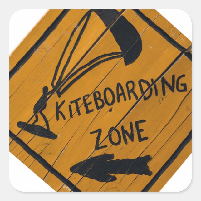 Kiteboard Sign Square Sticker (Front)