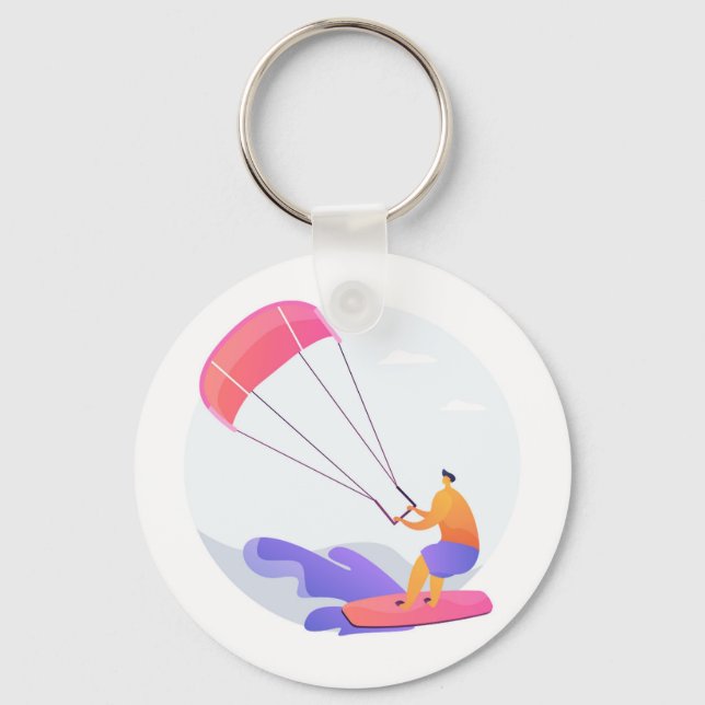 Kiteboarder kitesurfer keychain (Front)