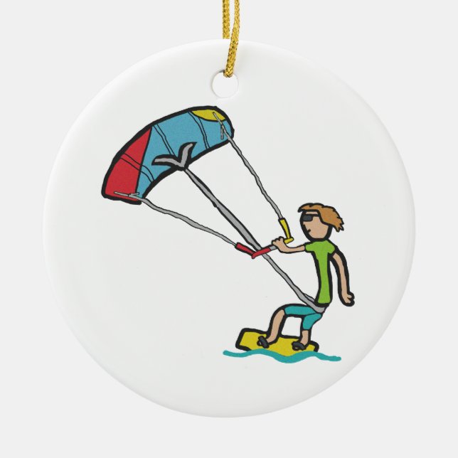 Kiteboarding Ceramic Ornament (Front)
