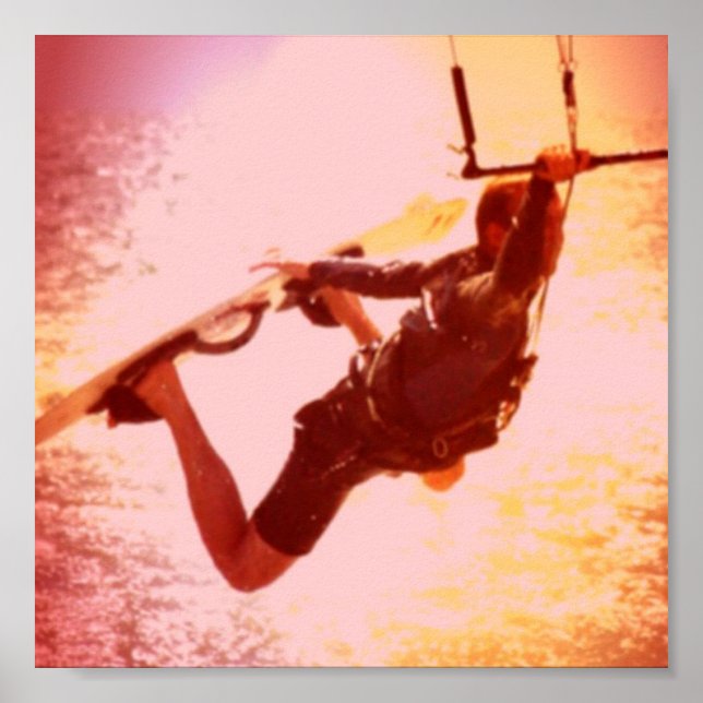 Kiteboarding Grab Poster Print (Front)