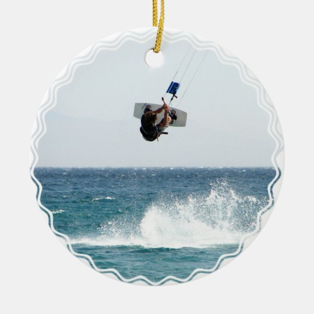 Kiteboarding Jump Ornament (Front)