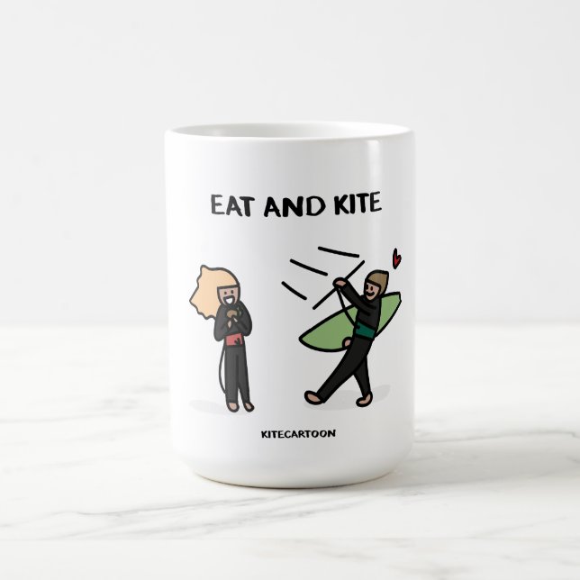Kiteboarding/kitesurfing - Eat and Kite Coffee Mug (Center)