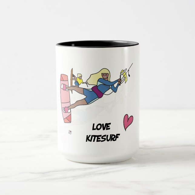 Kiteboarding/kitesurfing - Kite girl Mug (Center)