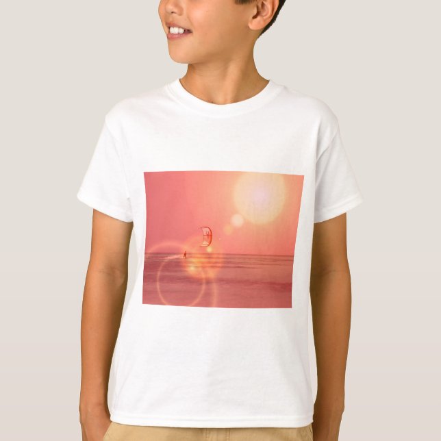 Kiteboarding Sunset Kids Shirt (Front)