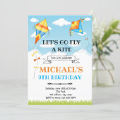 Kites birthday party invitation (Standing Front)