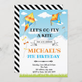 Kites birthday party invitation (Front/Back)