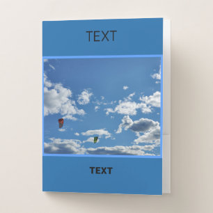 Kites Blue Sky Clouds Pocket Folder