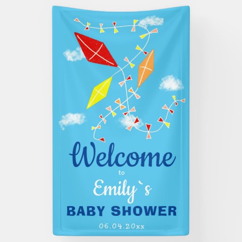 Kites in the Sky Boy Baby Shower Party Banner