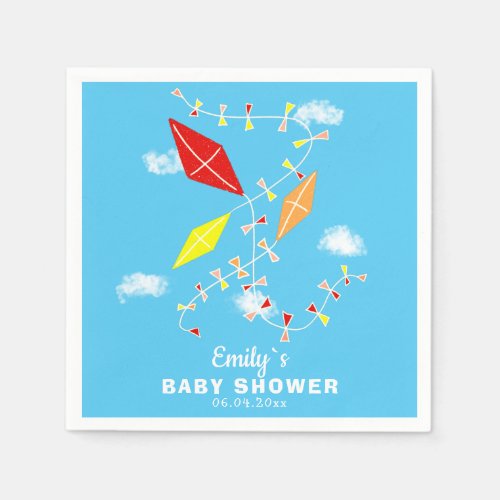 Kites in the Sky Boy Baby Shower Party Napkins