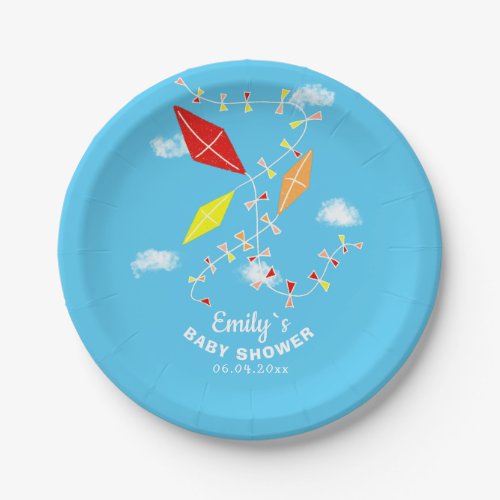 Kites in the Sky Boy Baby Shower Party Paper Plates