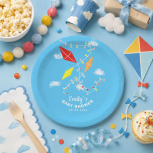 Kites in the Sky Boy Baby Shower Party Paper Plates