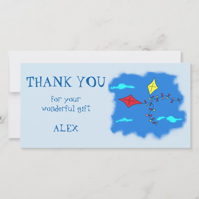 Kites Personalized Thank you Card (Front)