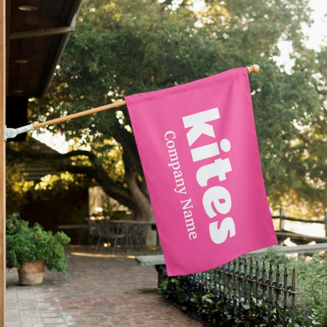 Kites Shop Open for Business Custom Flag Sign (In SItu)