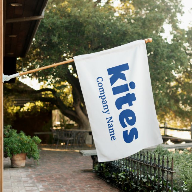 Kites Shop Open for Business Custom Flag Sign (In SItu)