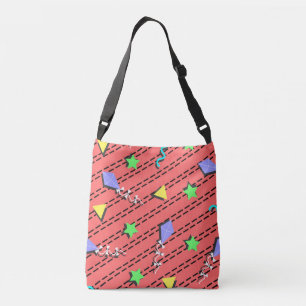 kites, stars, triangles and curvy lines crossbody bag