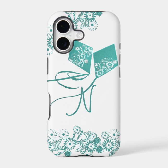 Kites with Monogram Iphone Case (Back)