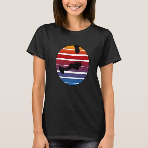 Kitesurf Retro Vector Silhouette Lets Fly A Kite B T_Shirt