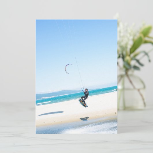 Kitesurfer boosts an air (Standing Front)