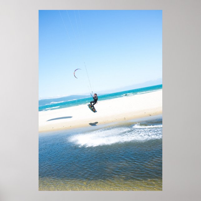 Kitesurfer boosts an air poster (Front)