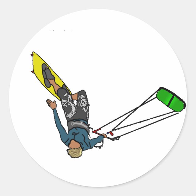 kitesurfer classic round sticker (Front)