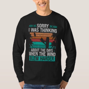 Kitesurfer Funny Sorry I was thinking Humor Kitebo T-Shirt