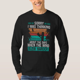 Kitesurfer Funny Sorry I was thinking Humor Kitebo T-Shirt
