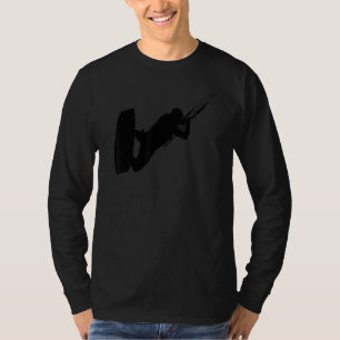Kitesurfing Action Kite And Surf Silhouette Black T-Shirt