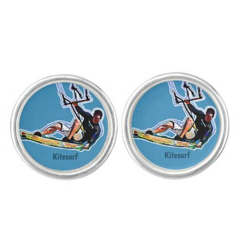 Kitesurfing athlete cufflinks