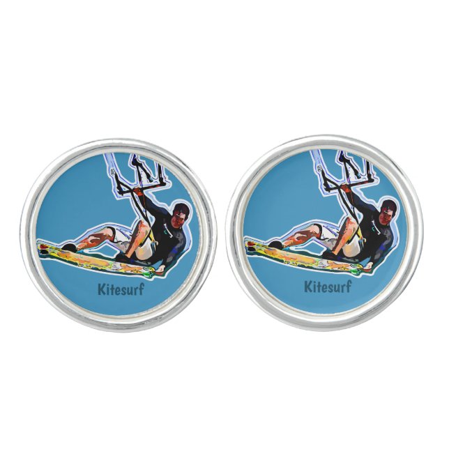 Kitesurfing athlete cufflinks (Front)