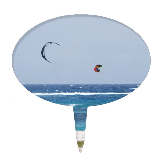 Kitesurfing Beach Cake Topper (Front)