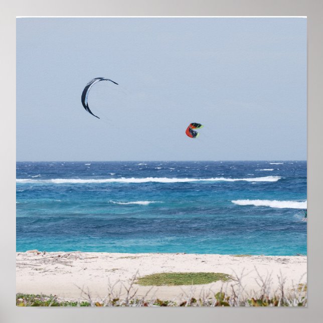 Kitesurfing Beach Poster (Front)
