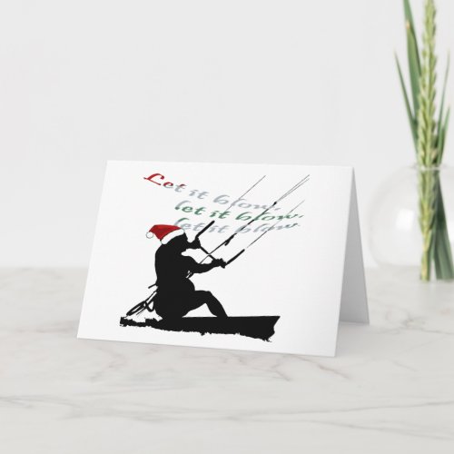 Kitesurfing Festive Christmas Seasonal Novelty  Card