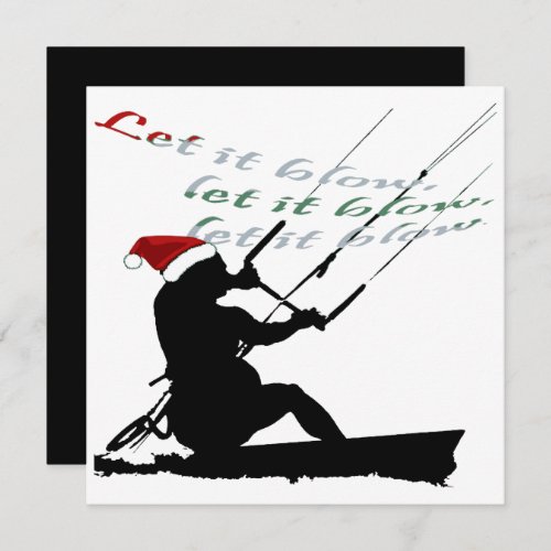 Kitesurfing Festive Christmas Seasonal Novelty  Invitation