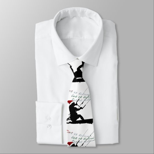 Kitesurfing Festive Christmas Seasonal Novelty  Neck Tie