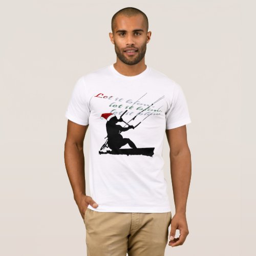 Kitesurfing Festive Christmas Seasonal Novelty  T_Shirt