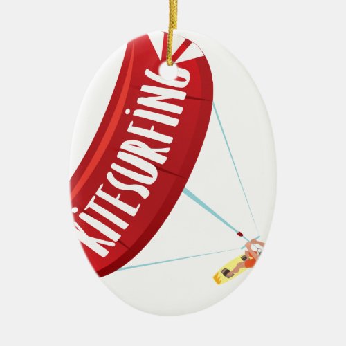 Kitesurfing Guy Ceramic Ornament