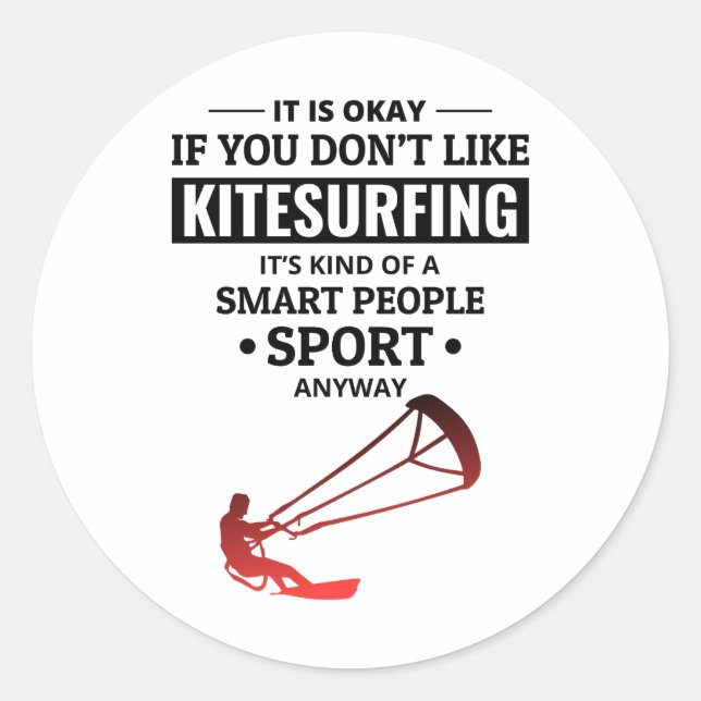 Kitesurfing Kitesurf Kiteboarding Water Sports Classic Round Sticker (Front)