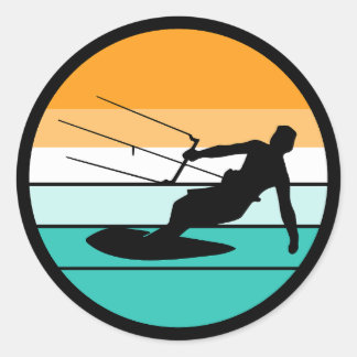 Kitesurfing Kitesurf Kiteboarding Water Sports Classic Round Sticker