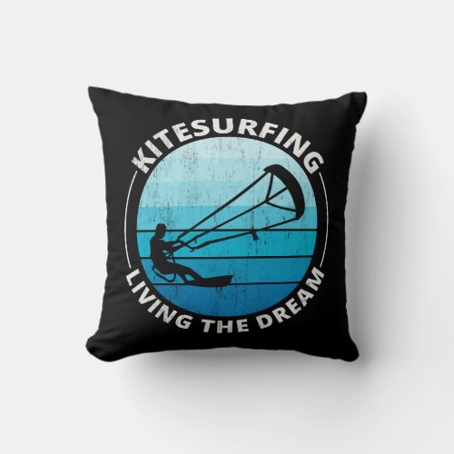 Kitesurfing Kitesurf Kiteboarding Water Sports Throw Pillow