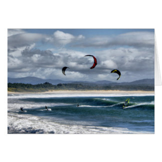 Kitesurfing on beach cards