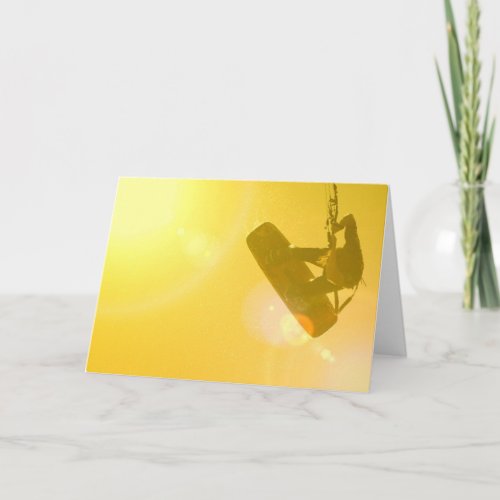 Kitesurfing Silhouette Greeting Card