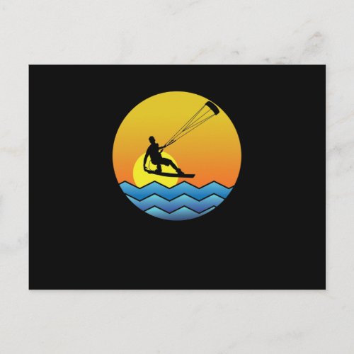 Kitesurfing Sonnenuntergang Postcard