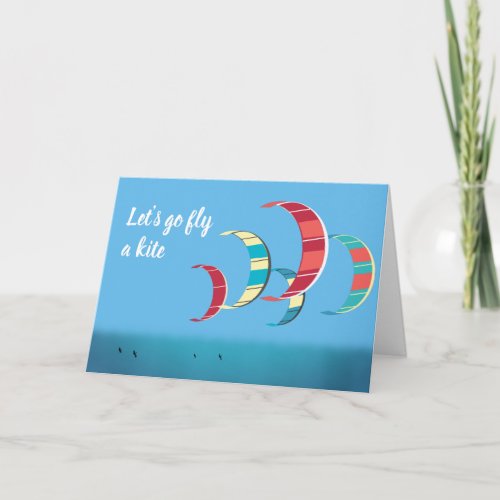 Kitesurfing themed holiday card