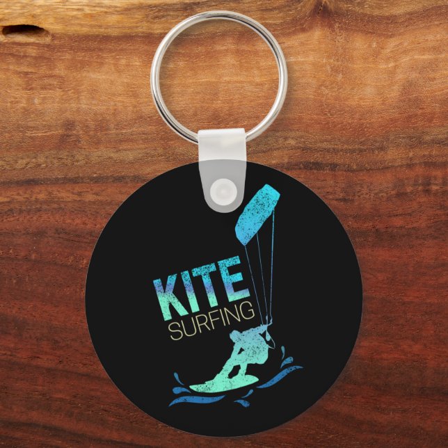 Kitesurfing Vintage Kiteboarder Kite Surfing Keychain (Front)