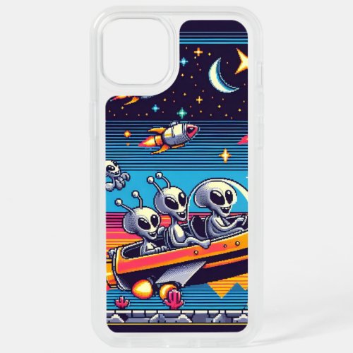 Kitsch 90s Aliens Cruising Spaceships  iPhone 15 Plus Case
