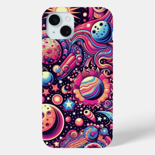Kitsch 90s Celestial Stars Planets iPhone 15 Plus Case