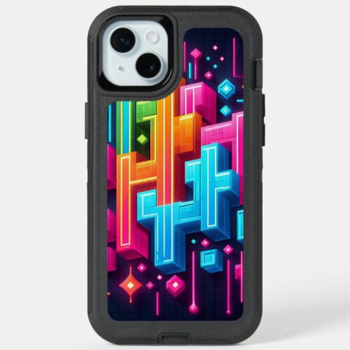 Kitsch 90s Neon Geometric Funky iPhone 15 Plus Case