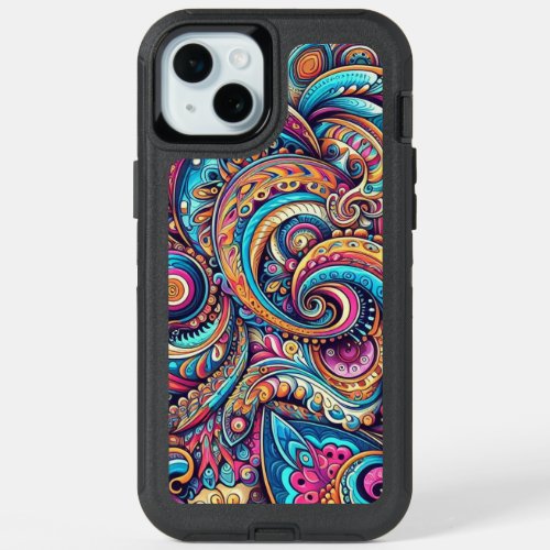 Kitsch 90s Psychedelic Swirls iPhone 15 Plus Case