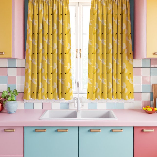 Kitsch Bananas On Yellow Kitchen Curtains (Creator Uploaded)